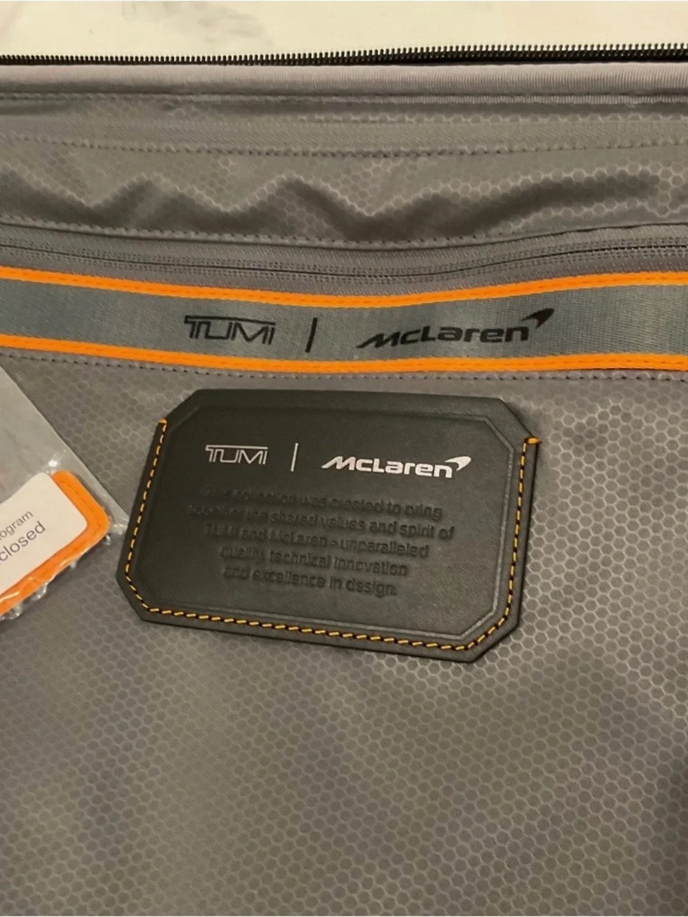 NEW Tumi McLaren 22” AERO DUAL ACCESS Expandable Carry On Suit Case BLACK ORANGE